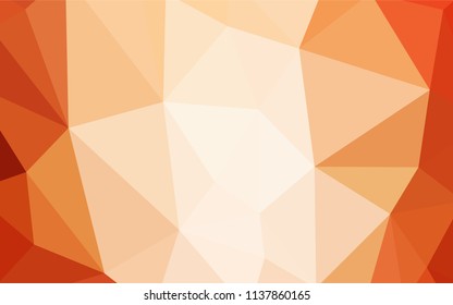 Light Orange vector low poly texture. Creative geometric illustration in Origami style with gradient. A completely new design for your leaflet.