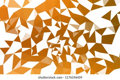 Light Orange vector low poly texture. Shining polygonal illustration, which consist of triangles. New template for your brand book.