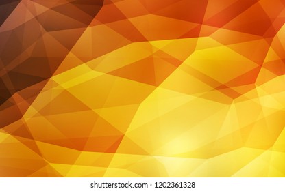 Light Orange vector low poly texture. Polygonal abstract illustration with gradient. A completely new design for your leaflet.