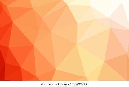 Light Orange vector low poly cover. Colorful illustration in polygonal style with gradient. New template for your brand book.