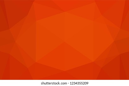Light Orange vector low poly cover. Creative geometric illustration in Origami style with gradient. The elegant pattern can be used as part of a brand book.