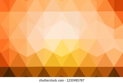 Light Orange vector low poly cover. Colorful illustration in abstract style with triangles. Textured pattern for your backgrounds.