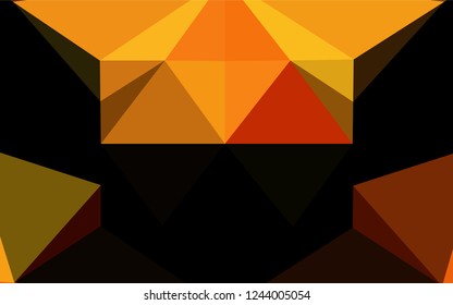 Light Orange vector low poly cover. Geometric illustration in Origami style with gradient.  Brand new style for your business design.