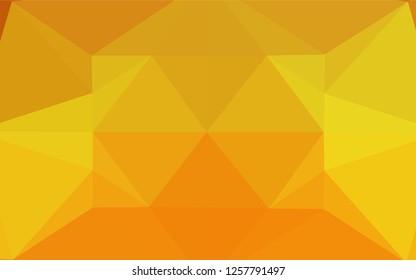 Light Orange vector low poly layout. Triangular geometric sample with gradient.  The polygonal design can be used for your web site.