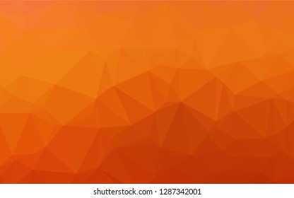 Light Orange vector low poly cover. Creative illustration in halftone style with gradient. The template can be used as a background for cell phones.
