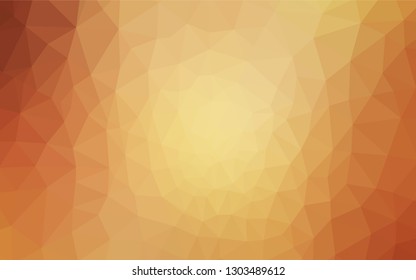 Light Orange vector low poly texture. Glitter abstract illustration with an elegant triangles. Brand new style for your business design.