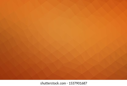 Light Orange vector low poly layout. Creative illustration in halftone style with gradient. The best triangular design for your business.
