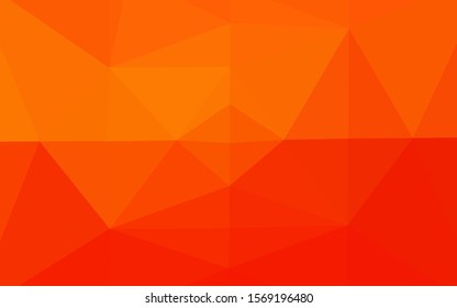 Light Orange vector low poly texture. Creative illustration in halftone style with gradient. The best triangular design for your business.