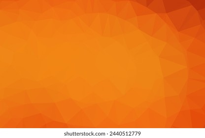 Light Orange vector low poly texture. Triangular geometric sample with gradient.  Elegant pattern for a brand book.