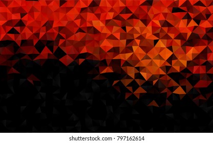 Light Orange vector low poly background. Triangular geometric sample with gradient.  The best triangular design for your business.