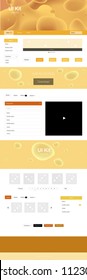 Light Orange vector Material Design Kit with liquid shapes. Shining curly illustration in marble style with gradient. This template you can use for websites.