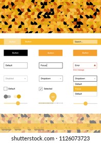 Light Orange vector Material Design Kit with dots. Colorful Style guide with circles on abstract background. This template you can use for landing pages.