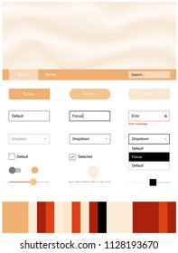 Light Orange vector Material Design Kit with liquid shapes. Modern gradient abstract illustration with bandy lines. This template you can use for websites.