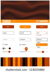 Light Orange vector Material Design Kit with liquid shapes. Creative illustration in halftone marble style with gradient. This template you can use for websites.