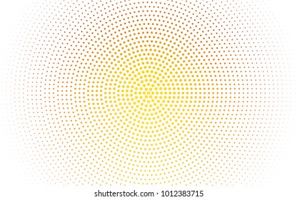 Light Orange vector modern geometrical circle abstract background. Dotted texture template. Geometric pattern in halftone style with gradient. 