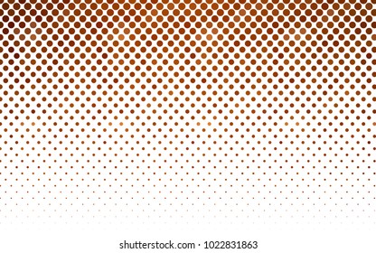 Light Orange vector modern geometrical circle abstract background. Dotted texture template. Geometric pattern in halftone style with gradient. 