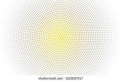 Light Orange vector modern geometrical circle abstract background. Dotted texture template. Geometric pattern in halftone style with gradient. 