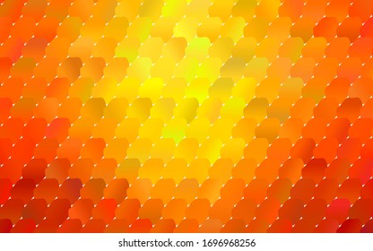 Light Orange vector modern geometrical circle abstract background. Dotted texture template. Geometric pattern in halftone style with gradient.