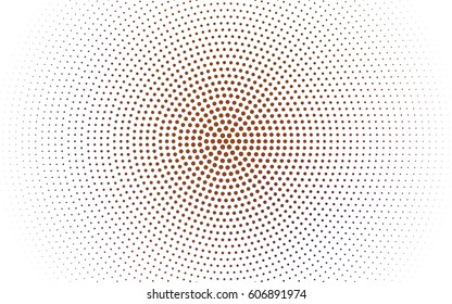Light Orange vector modern geometrical circle abstract background. Dotted texture template. Geometric pattern in halftone style with gradient. 