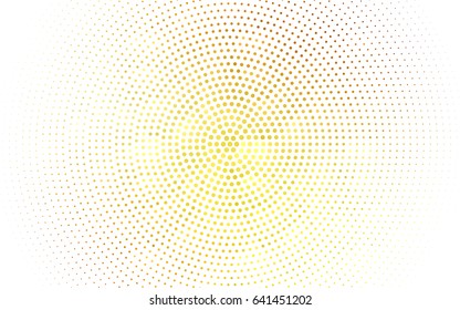 Light Orange vector modern geometrical circle abstract background. Dotted texture template. Geometric pattern in halftone style with gradient. 