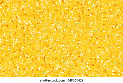 Light Orange vector modern geometrical circle abstract background. Dotted texture template. Geometric pattern in halftone style with gradient. 