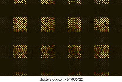 Light Orange vector modern geometrical circle abstract background. Dotted texture template. Geometric pattern in halftone style with gradient. 