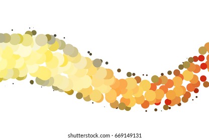 Light Orange vector modern geometrical circle abstract background. Dotted texture template. Geometric pattern in halftone style with gradient. 