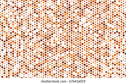 Light Orange vector modern geometrical circle abstract background. Dotted texture template. Geometric pattern in halftone style with gradient. 
