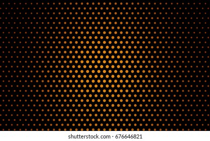 Light Orange vector modern geometrical circle abstract background. Dotted texture template. Geometric pattern in halftone style with gradient. 