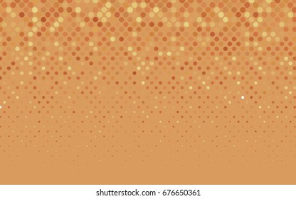 Light Orange vector modern geometrical circle abstract background. Dotted texture template. Geometric pattern in halftone style with gradient. 