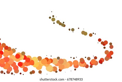 Light Orange vector modern geometrical circle abstract background. Dotted texture template. Geometric pattern in halftone style with gradient. 
