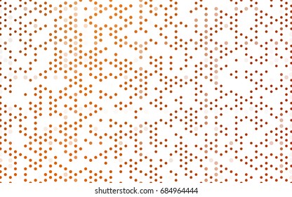 Light Orange vector modern geometrical circle abstract background. Dotted texture template. Geometric pattern in halftone style with gradient. 
