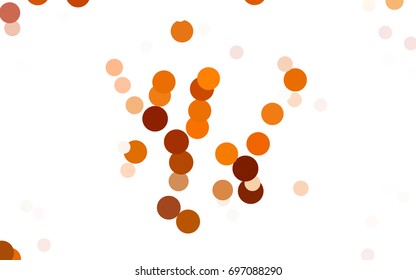 Light Orange vector modern geometrical circle abstract background. Dotted texture template. Geometric pattern in halftone style with gradient. 