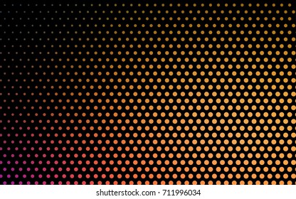 Light Orange vector modern geometrical circle abstract background. Dotted texture template. Geometric pattern in halftone style with gradient. 