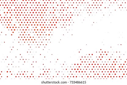 Light Orange vector modern geometrical circle abstract background. Dotted texture template. Geometric pattern in halftone style with gradient. 