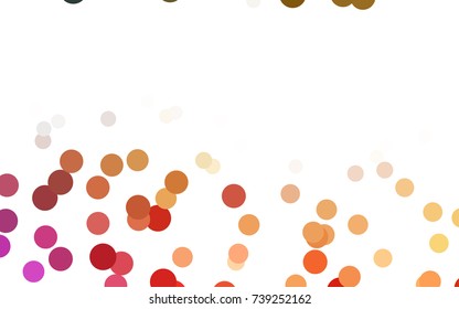 Light Orange vector modern geometrical circle abstract background. Dotted texture template. Geometric pattern in halftone style with gradient. 