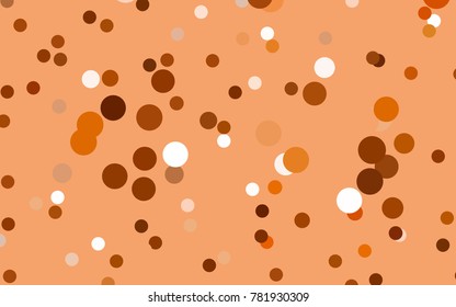 Light Orange vector modern geometrical circle abstract background. Dotted texture template. Geometric pattern in halftone style with gradient. 