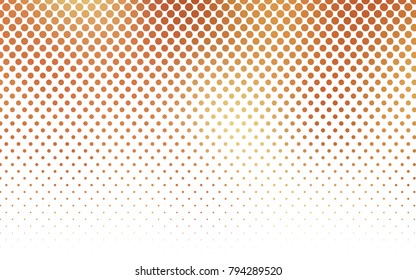 Light Orange vector modern geometrical circle abstract background. Dotted texture template. Geometric pattern in halftone style with gradient. 