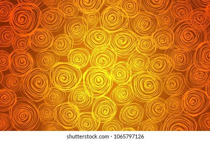 Light Orange vector natural abstract background. Colorful illustration in doodle style with roses. Brand-new style for your business design.