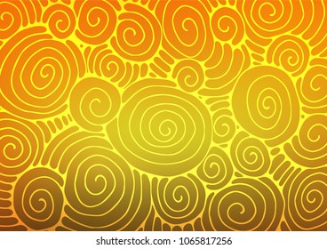 Light Orange vector natural abstract pattern. Sketchy hand drawn doodles on blurred background. The pattern can be used for heads of websites and designs.