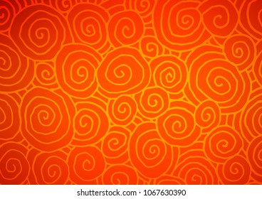 Light Orange vector natural abstract background. Sketchy hand drawn doodles on blurred background. A completely new template for your business design.