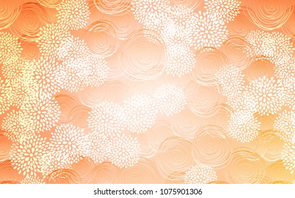 Light Orange vector natural abstract template. Shining colored illustration with flowers in doodle style. The elegant pattern can be used as a part of a brand book.