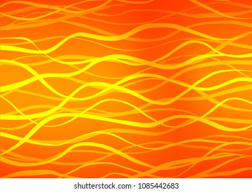 Light Orange vector natural abstract template. Shining colored illustration with doodles in Zen tangle style. Hand painted design for web, wrapping, wallpaper.
