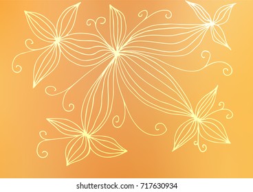 Light Orange vector natural abstract pattern. Decorative shining illustration with doodles on abstract template. Hand painted design for web, leaflet, textile.