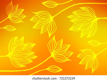Light Orange vector natural abstract pattern. Brand-new colored illustration in blurry style with doodles. Brand-new design for your business.