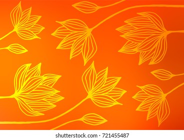 Light Orange vector natural abstract background. An elegant bright illustration with lines in Natural style. Hand painted design for web, leaflet, textile.