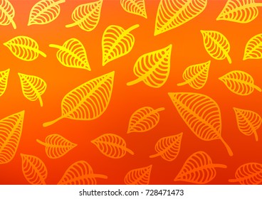 Light Orange vector natural abstract template. Colorful abstract illustration with lines in Asian style. The pattern can be used for heads of websites and designs.