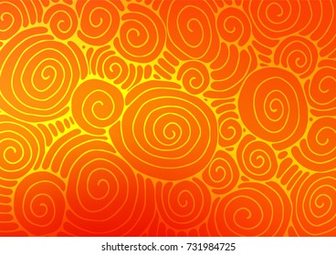 Light Orange vector natural abstract background. Sketchy hand drawn doodles on blurred background. The pattern can be used for heads of websites and designs.