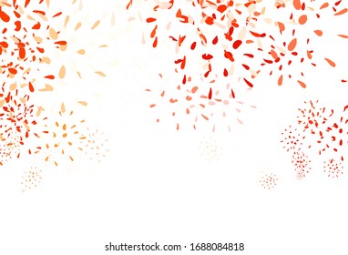 Light Orange vector natural artwork with leaves. leaves on elegant natural pattern with gradient. Textured pattern for websites, banners.