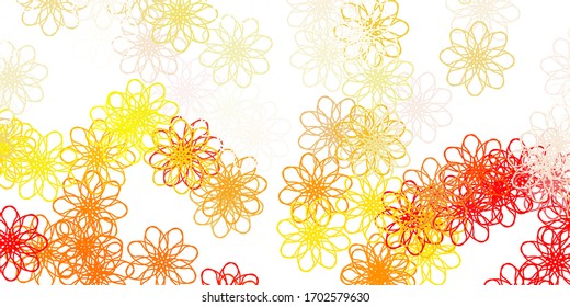 Light Orange vector natural artwork with flowers. Modern design with gradient Flowers on abstract background. Colorful pattern for spring parties.